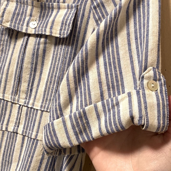 Heroes & Dreamers Linen Stripe Button Down Dress - Picture 5 of 9